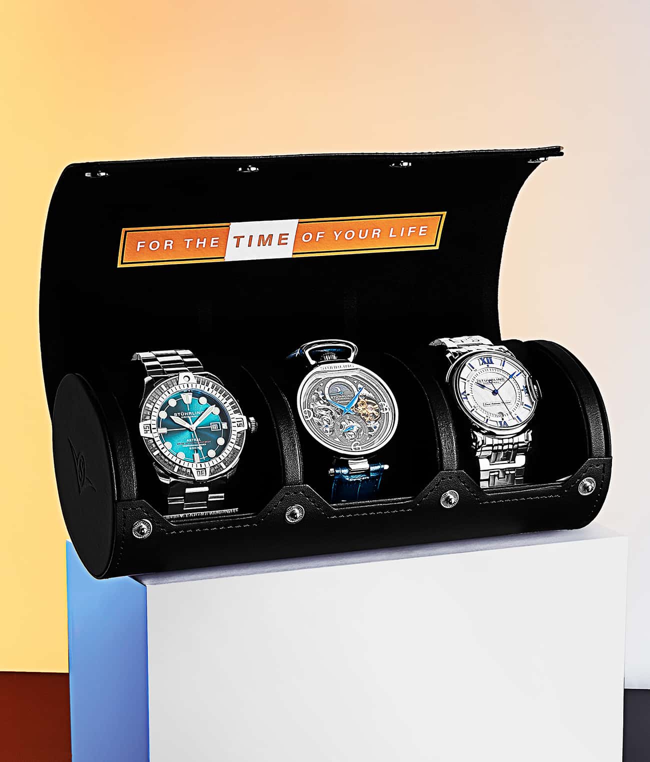 Gift of 3 Slot Travel Watch Vegan Leather Case - Image 4