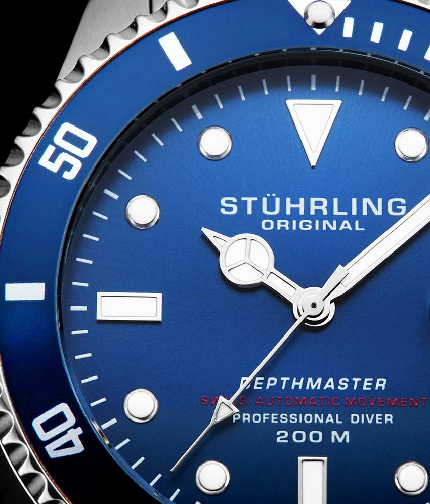 Stührling Deep Blue Divers Trio with Signature Pen and Stud Earring - Image 4