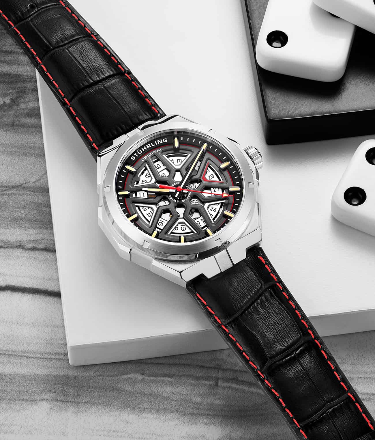Stührling Swiss Automatic Gio 379 41mm Skeleton Watch - Image 14