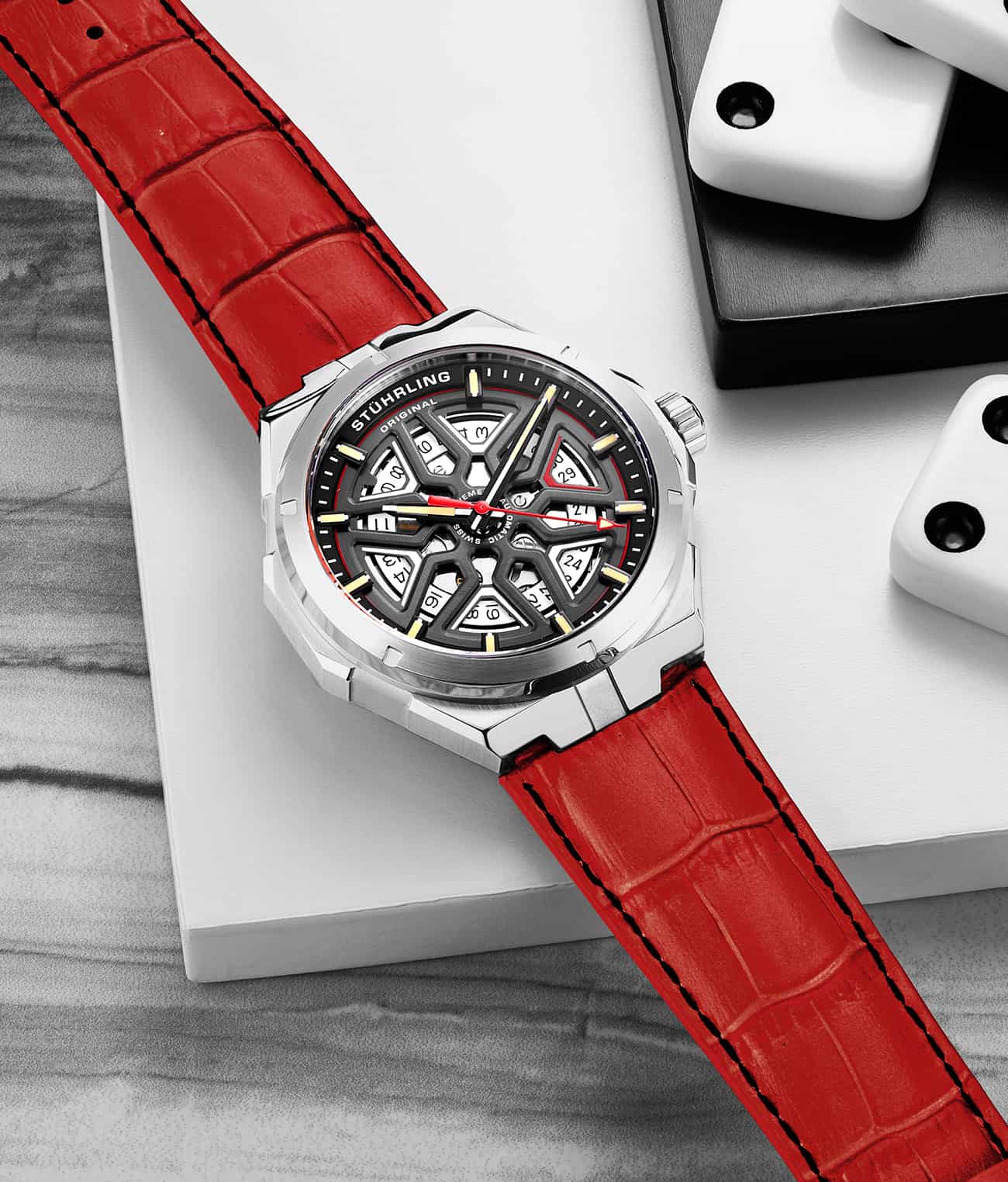 Stührling Swiss Automatic Gio 379 41mm Skeleton Watch - Image 20