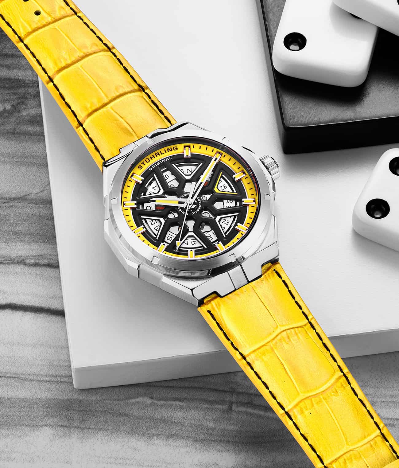Stührling Swiss Automatic Gio 379 41mm Skeleton Watch - Image 34