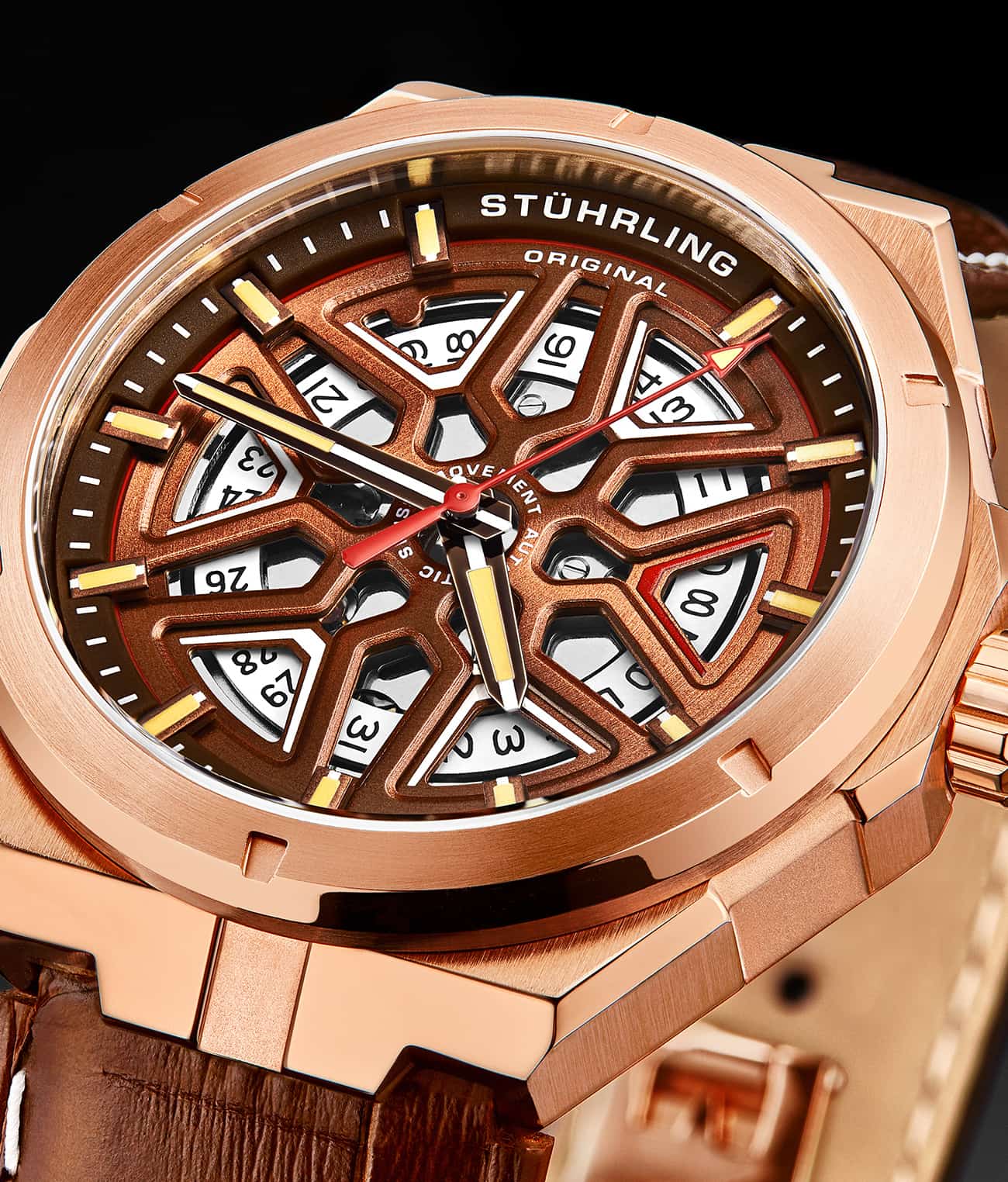 Stührling Swiss Automatic Gio 379 41mm Skeleton Watch - Image 38