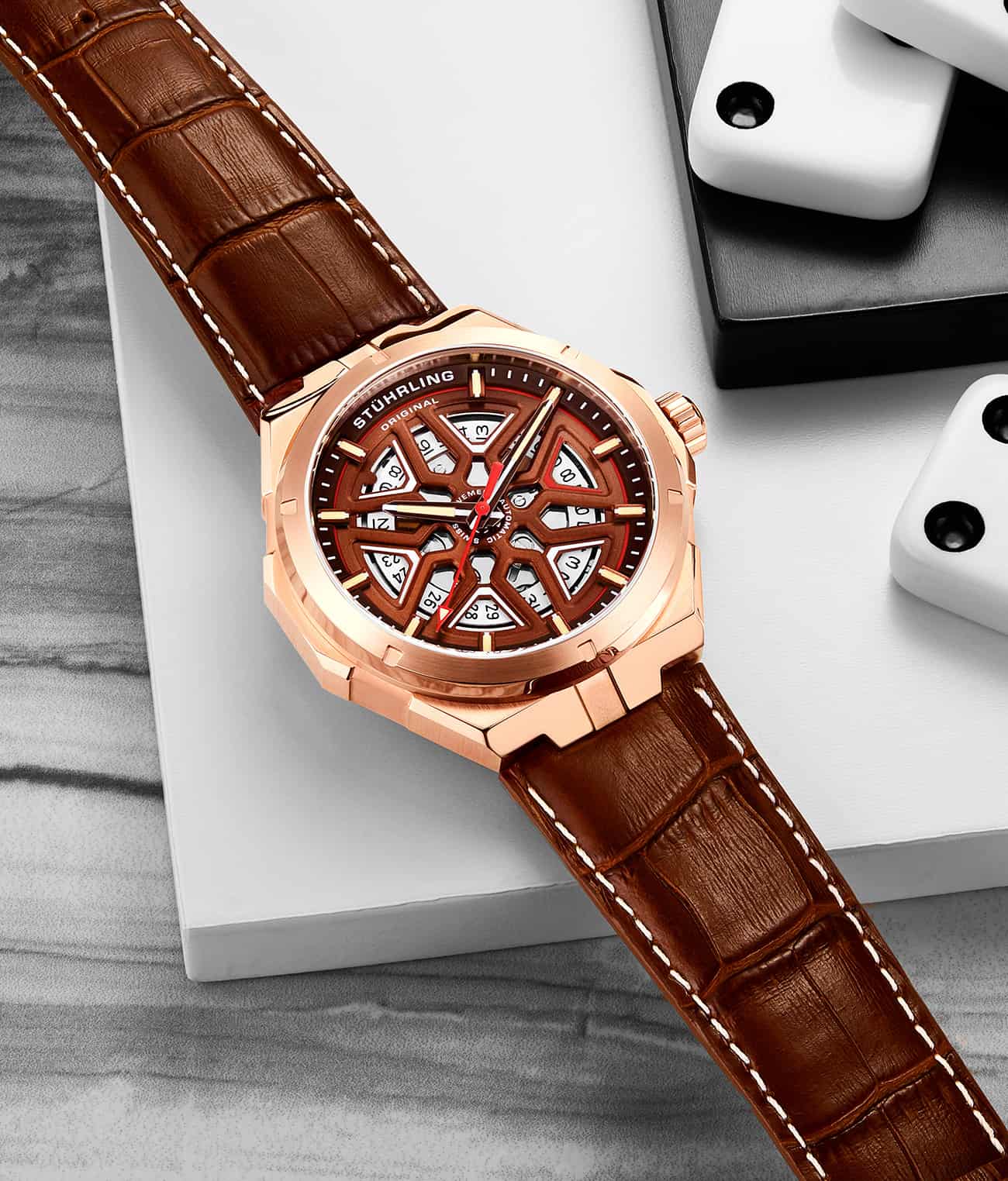 Stührling Swiss Automatic Gio 379 41mm Skeleton Watch - Image 40
