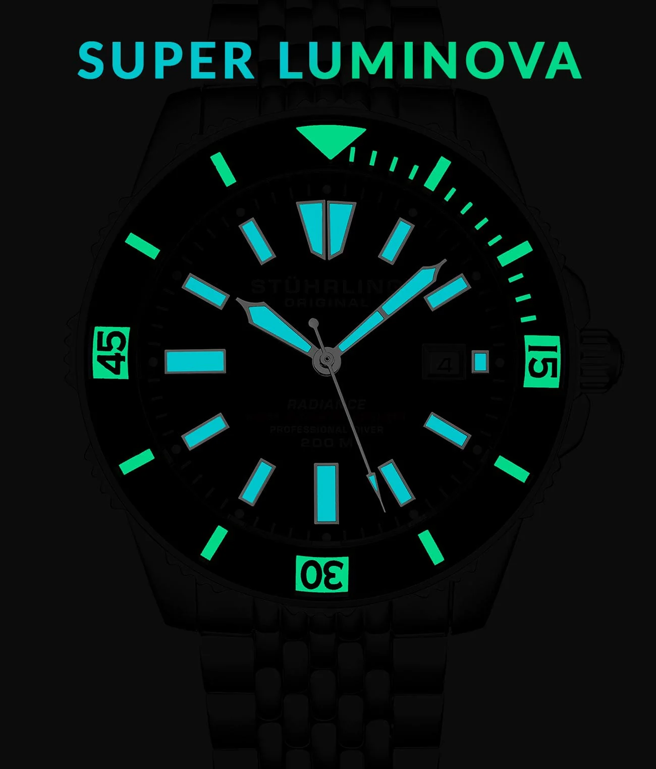 Stührling Swiss Automatic Super Luminova Radiance 1006 43mm Watch - Image 17