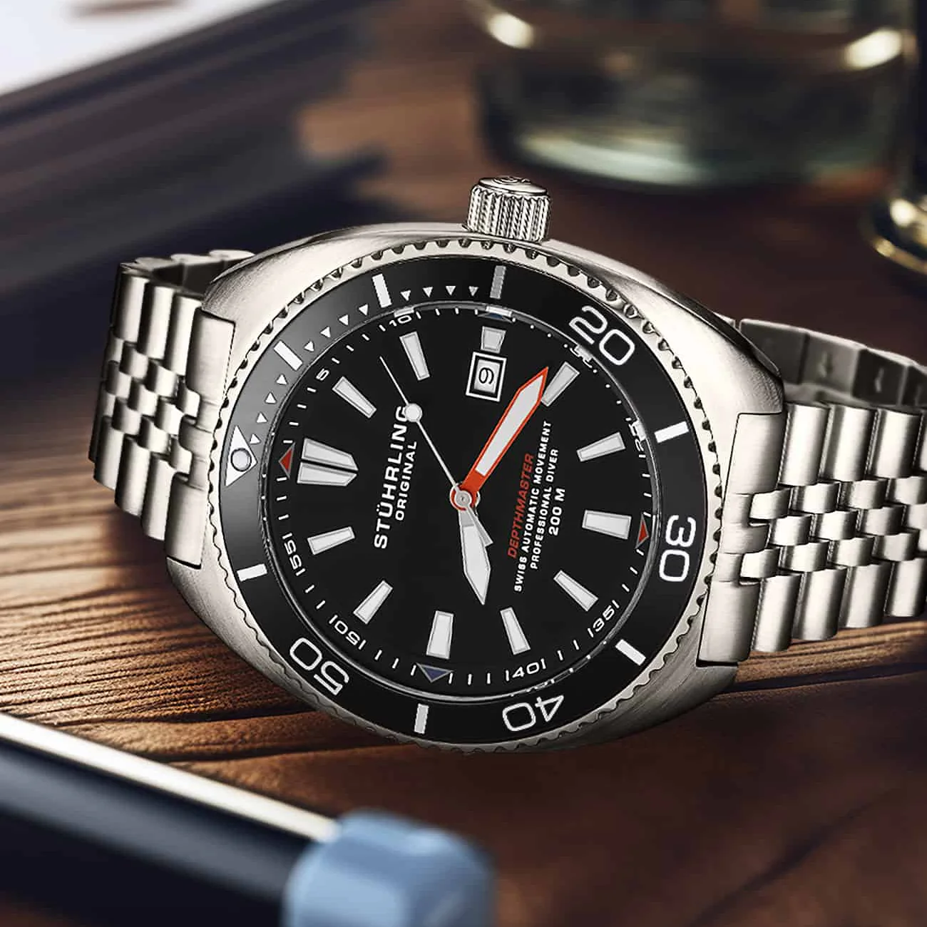 Stührling The Swiss Automatic Depthmaster 1008 45mm Diver - Image 12